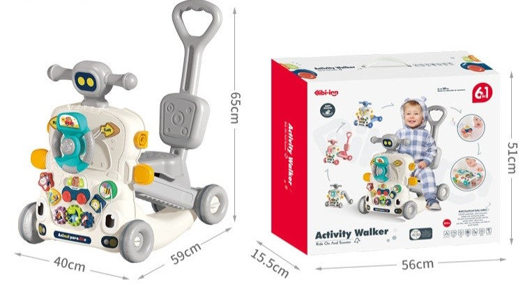 Trotteur Multifonction 6 en 1 pour Bébé Bleu - Huanger