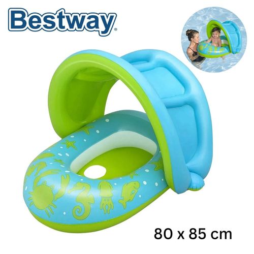 Bouée Bébé Bestway avec Pare-Soleil– 80 x 85 cm, Piscine & Plage