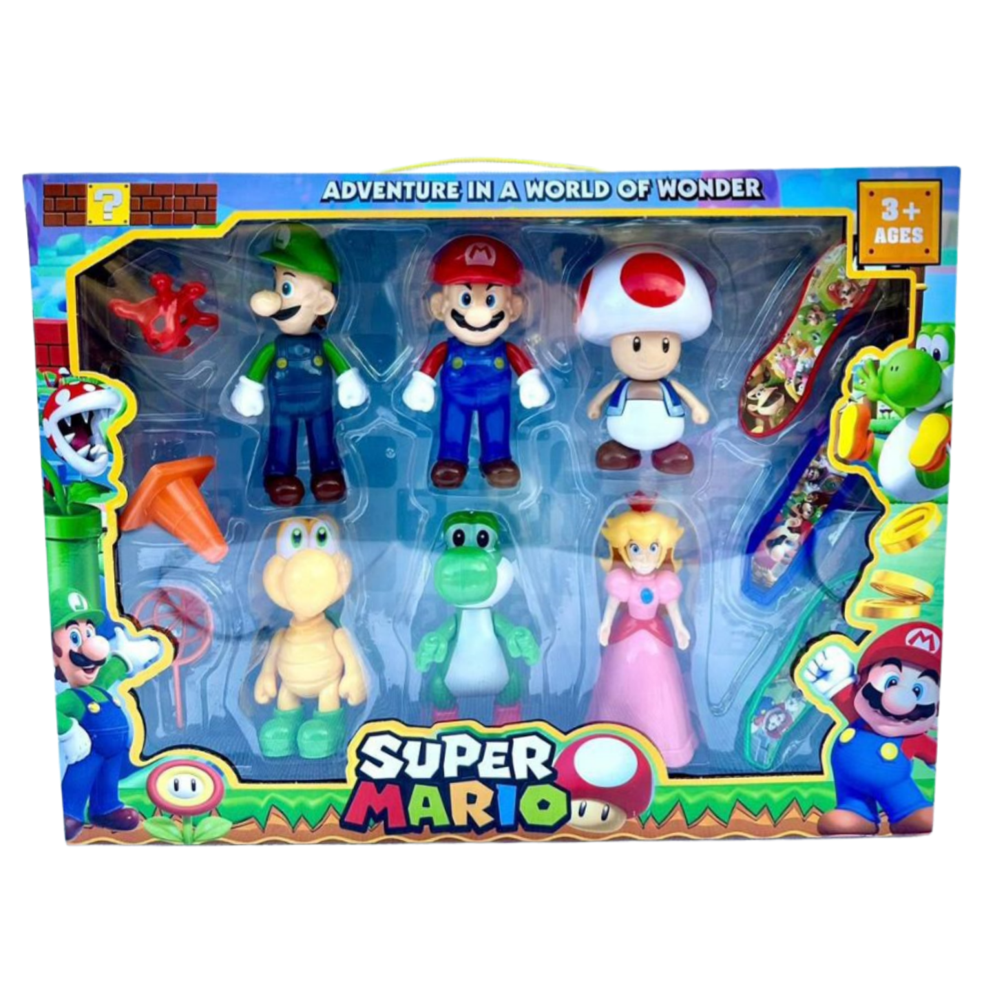 Coffret Figurines Super Mario – Pack de 6 Personnages + Accessoires