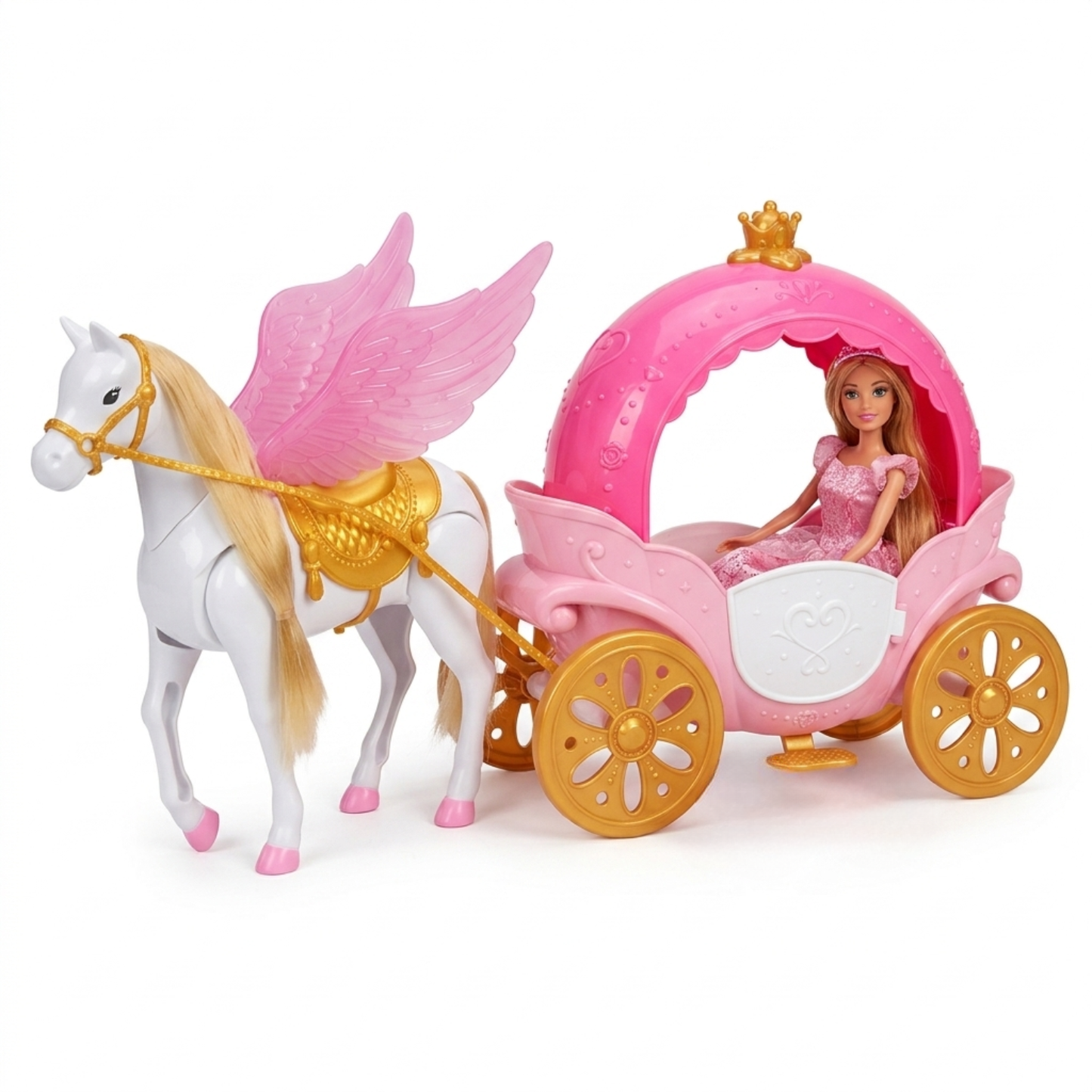 Poupée Anlily avec Carrosse et Licorne Ailée – Coffret Magique Princesse