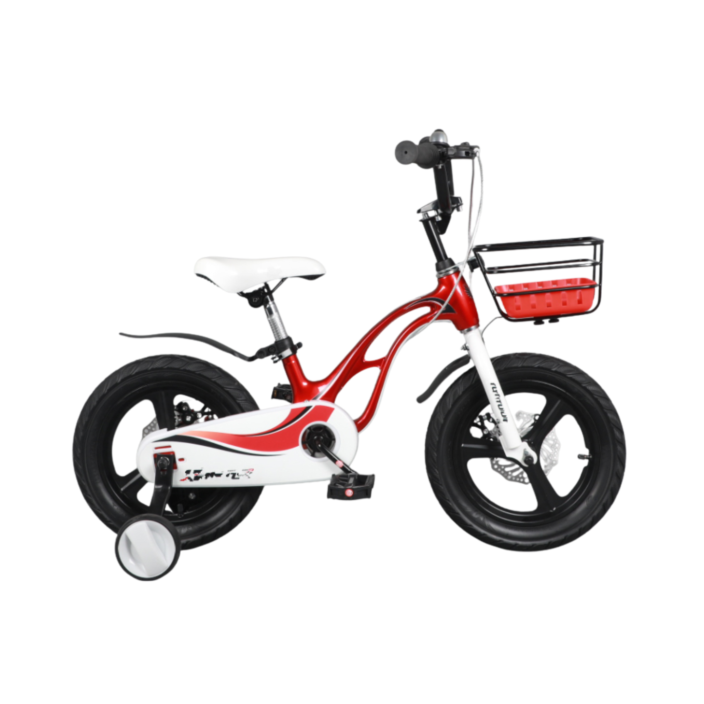 Vélo Enfant 12 Pouces Rouge avec Panier et Roues de Sécurité - 2 à 4 ans