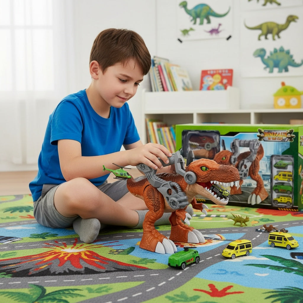 Parking avec véhicules dinosaures Jurassic World