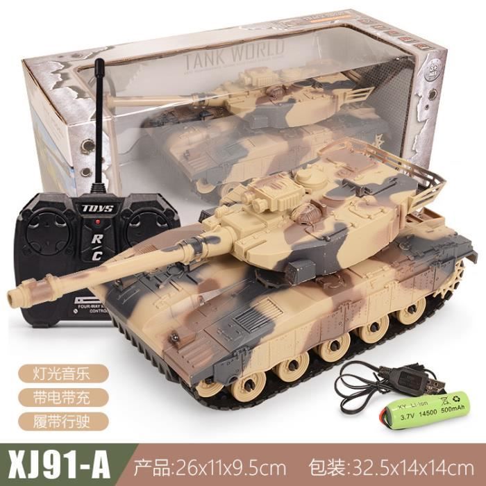 Tank télécommandé avec tir simulé et effets réalistes