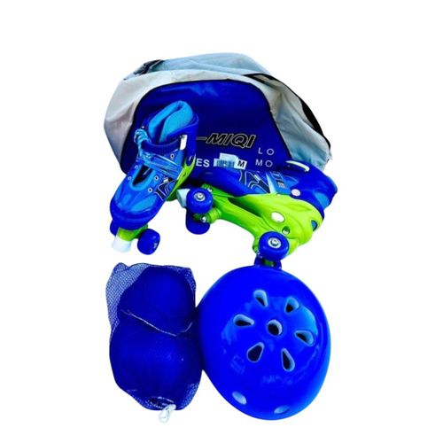 Patins à roulettes enfants – Bleu avec kit de protection