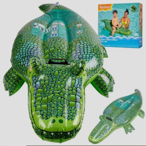 Grande bouée crocodile gonflable – Pour piscine, plage et jeux d’eau