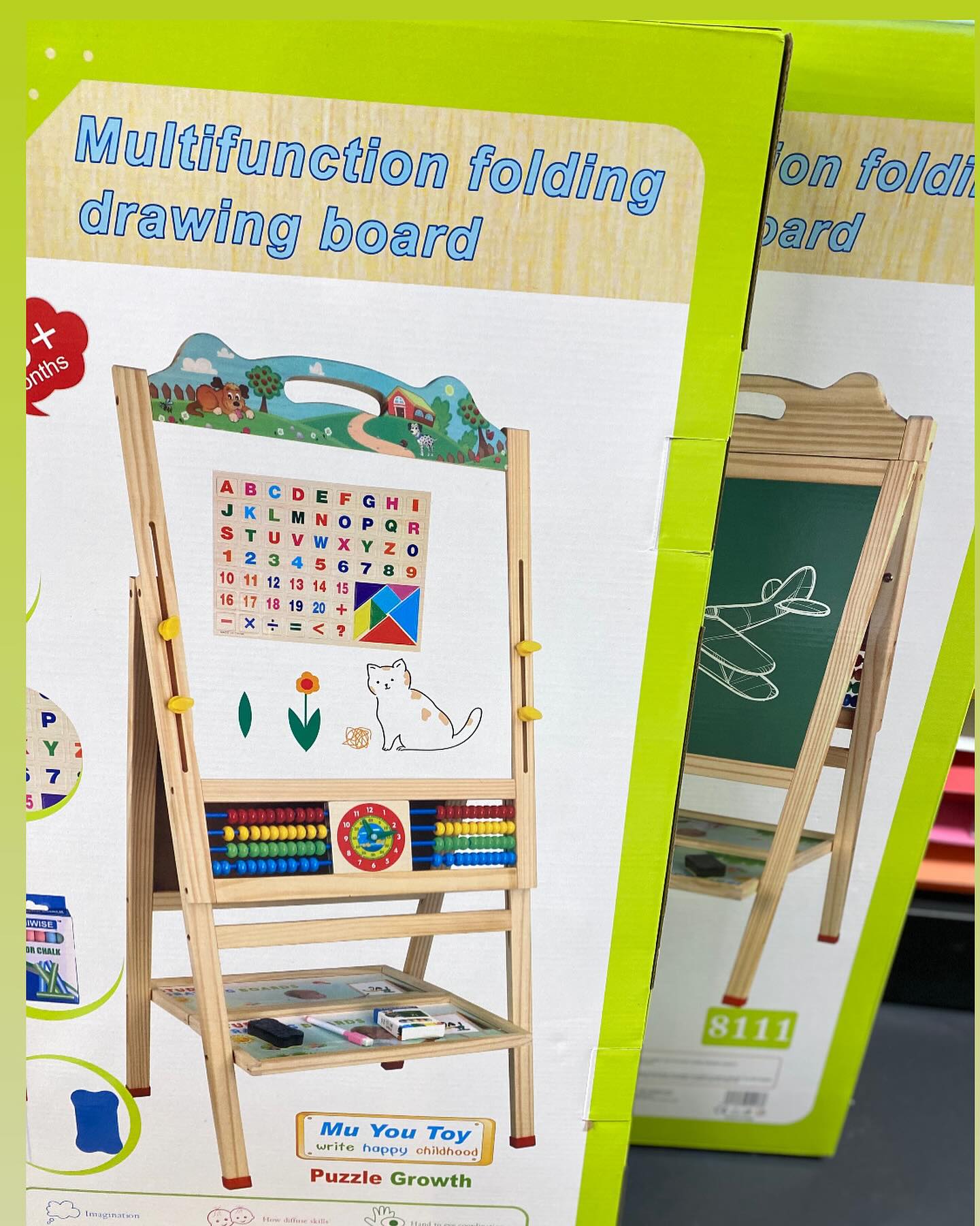Tableau Éducatif Multifonction en Bois