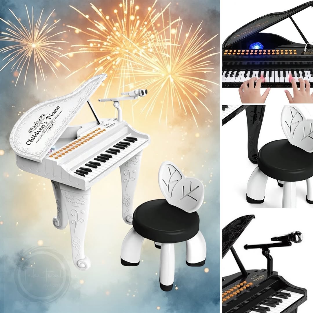 Piano pour Enfants avec Chaise – Noir ou Blanc