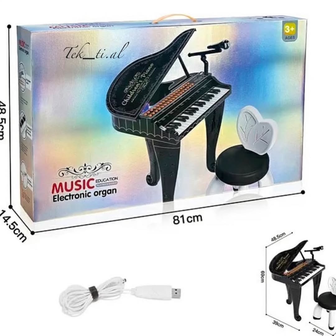 Piano pour Enfants avec Chaise – Noir ou Blanc