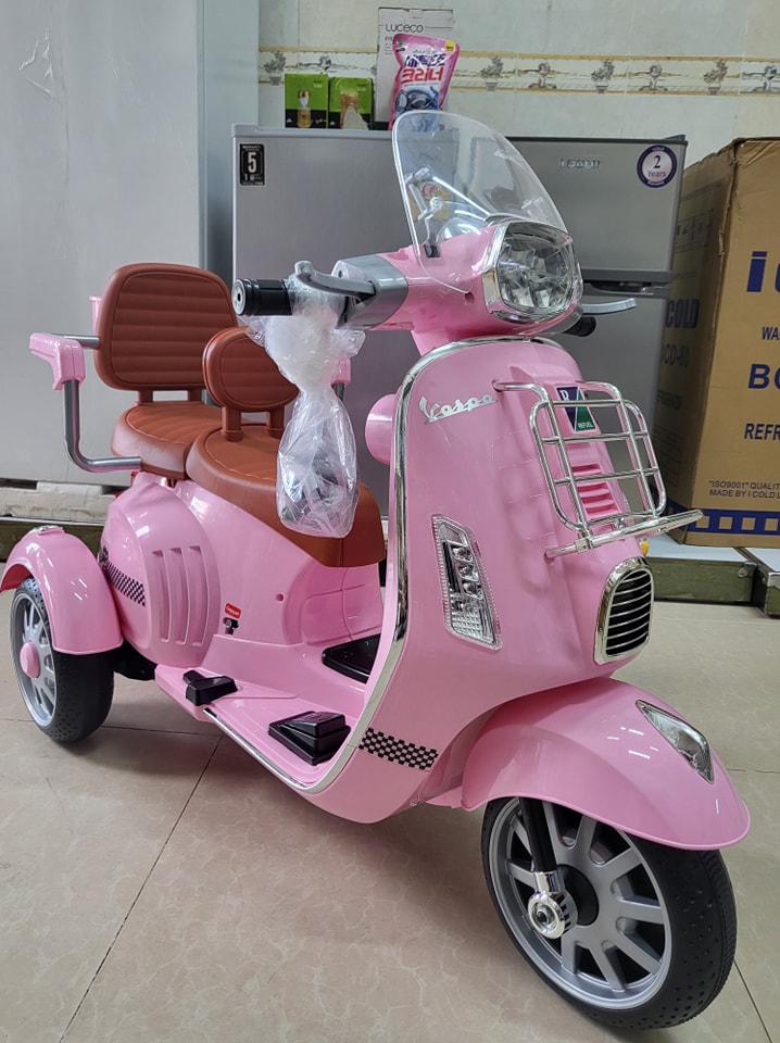 Moto Électrique 2 Place Vespa à 3 Roues pour Enfants