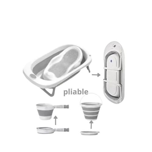 Baignoire Bébé Pliable 6 en 1 avec Accessoires