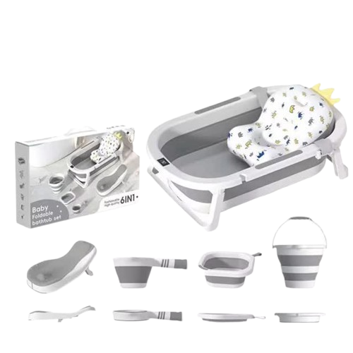 Baignoire Bébé Pliable 6 en 1 avec Accessoires