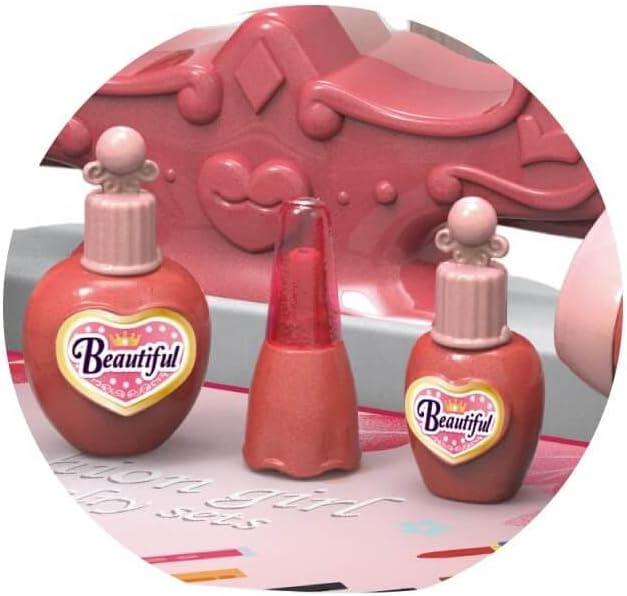 Coiffeuse portable pour enfants avec miroir et valise à roulettes