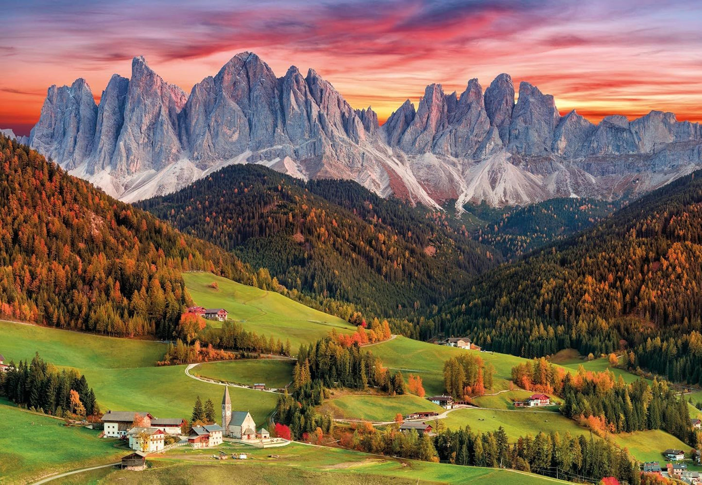 Puzzle 2000 pièces – Al Di Funes, Alpes Italiennes – Clementoni