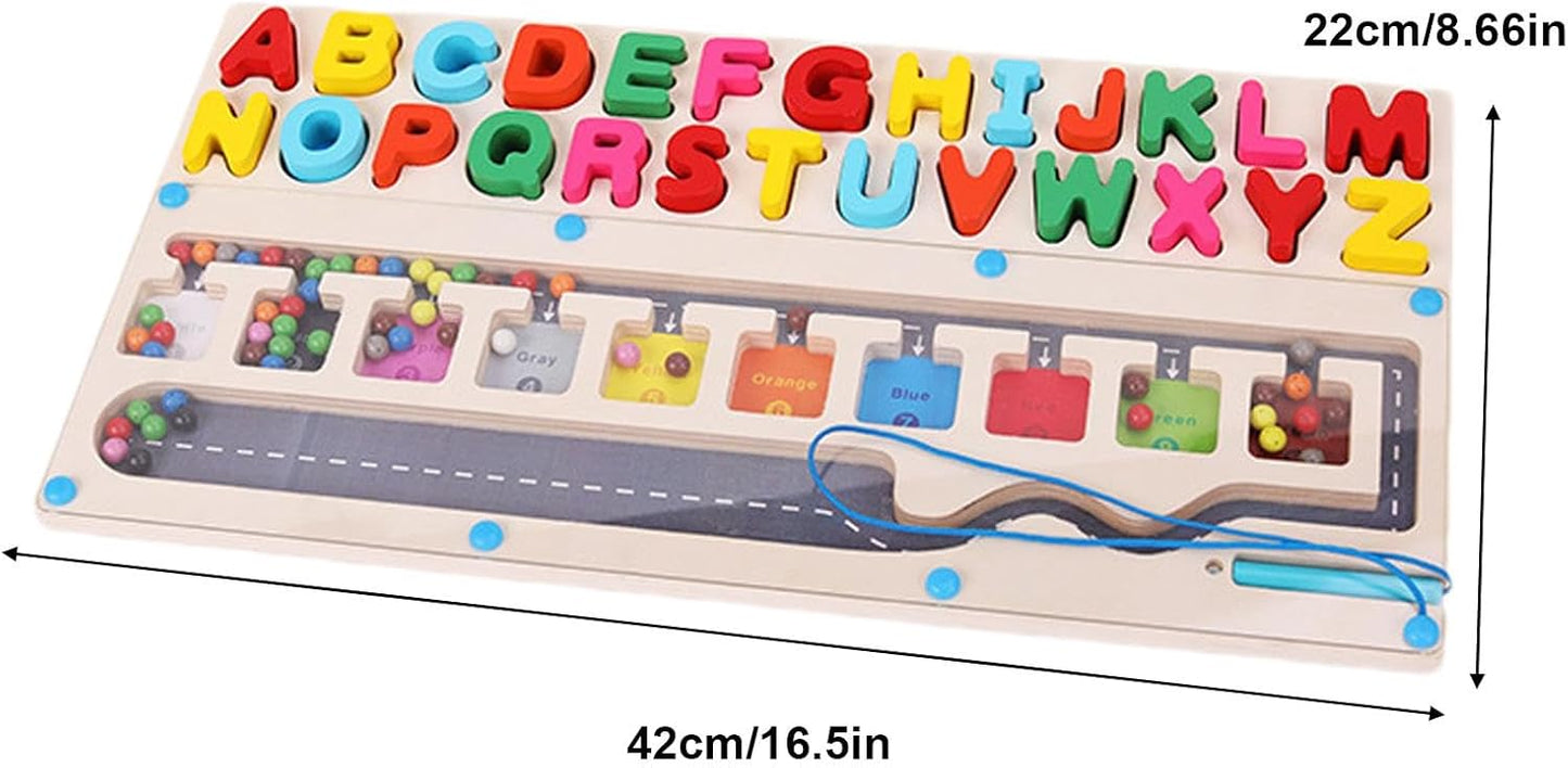 Labyrinthe Alphabet en Bois Montessori – Puzzle Éducatif