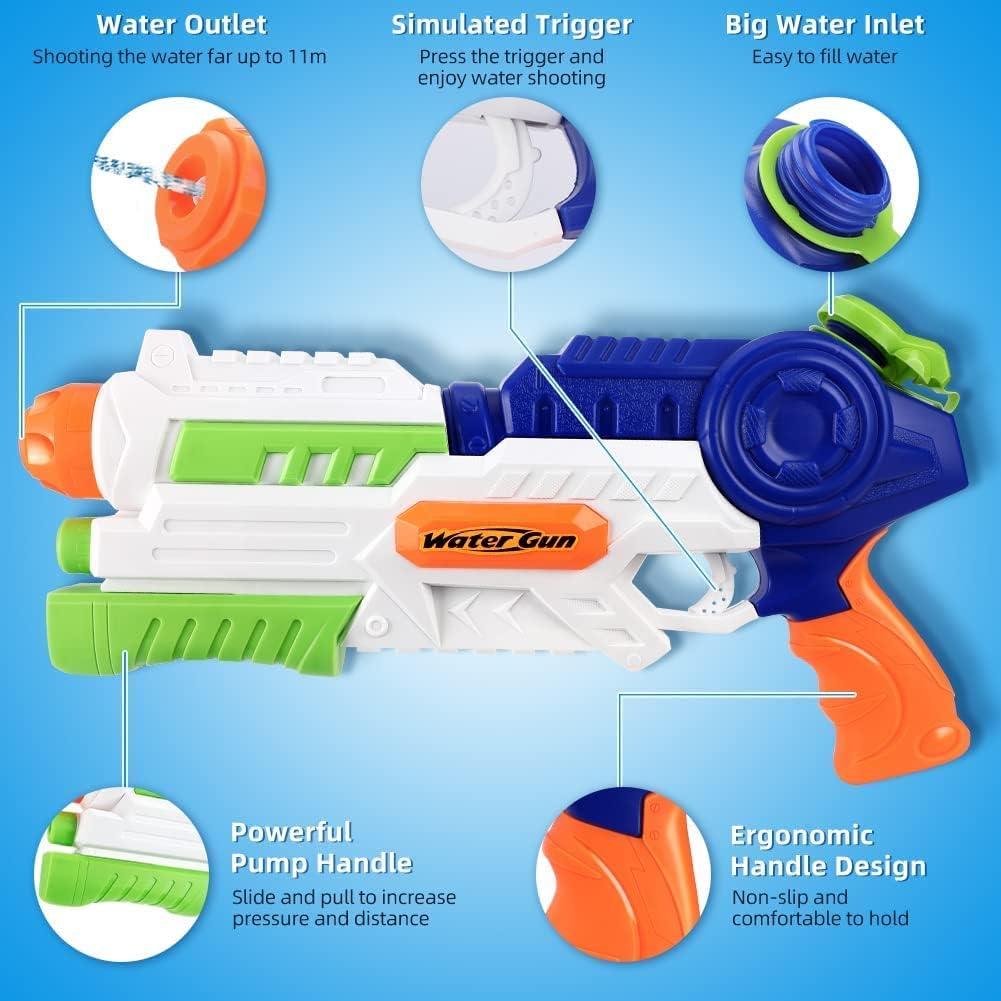 Super Pistolet à Eau Soaker – Blaster Extérieur pour Enfants & Adulte