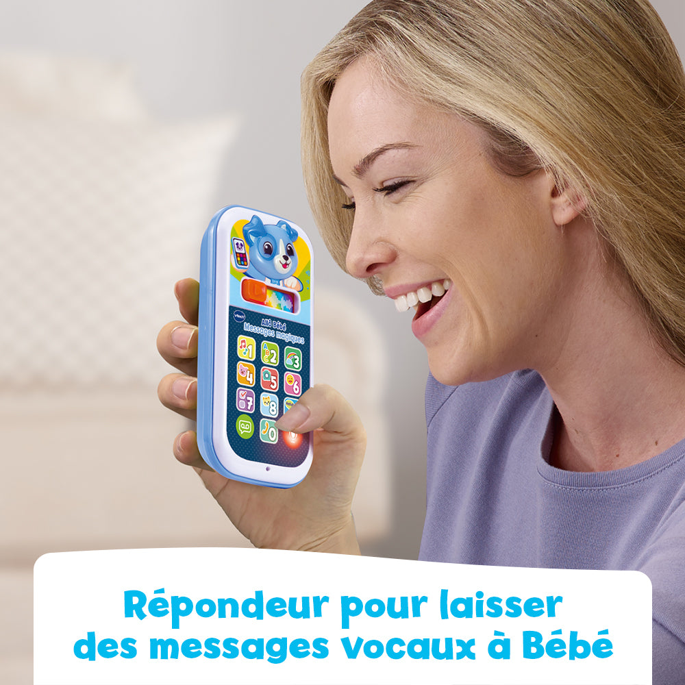 Téléphone Allô Bébé Messages Magiques Bleu VTech