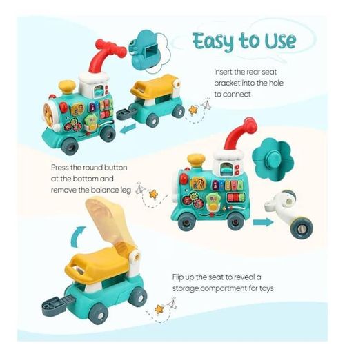 Baby Walker Train – Trotteur Musical 5 en 1 Vert - Bibi-Irn