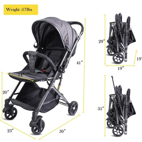Baby Stroller Poussette Valise – Grise