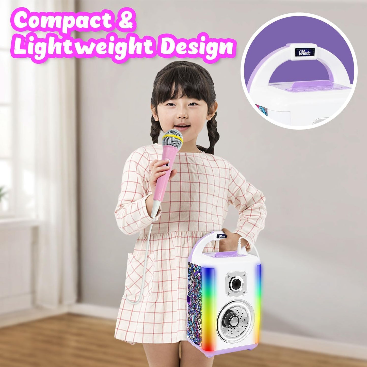 Machine de Karaoké BAKAM pour Enfants avec Microphones