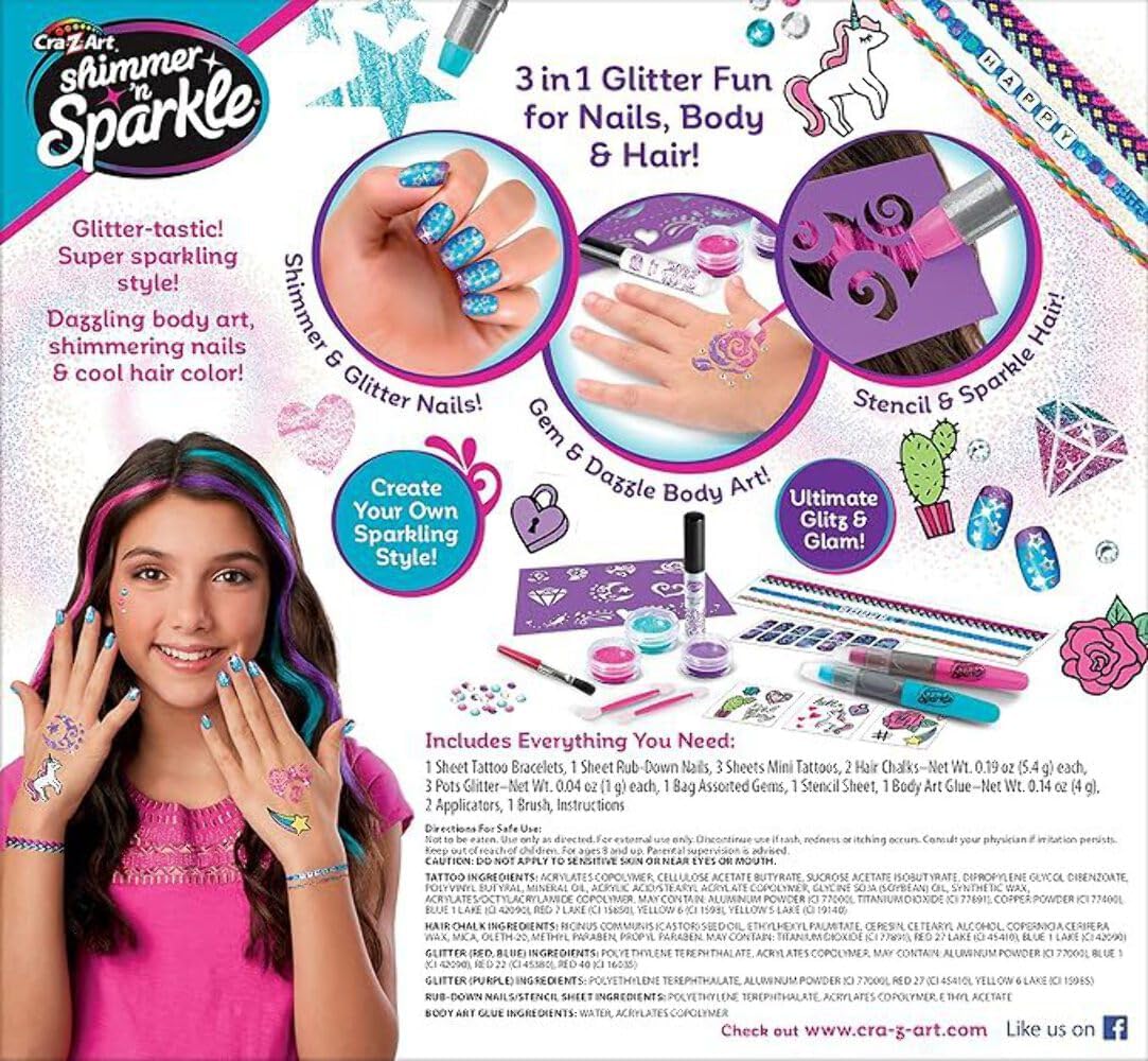 Cra-Z-Art Shimmer N Sparkle – Coffret Beauté 3 en 1