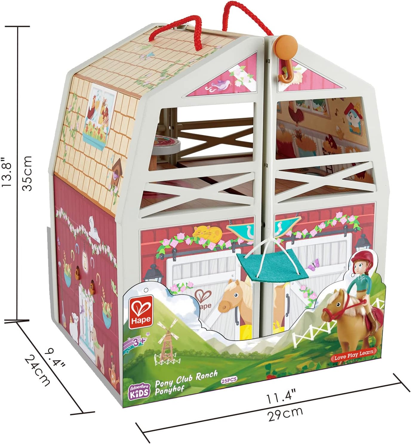 Hape Ranch Pony Club – Maison de Poupée avec Écurie Dépliable