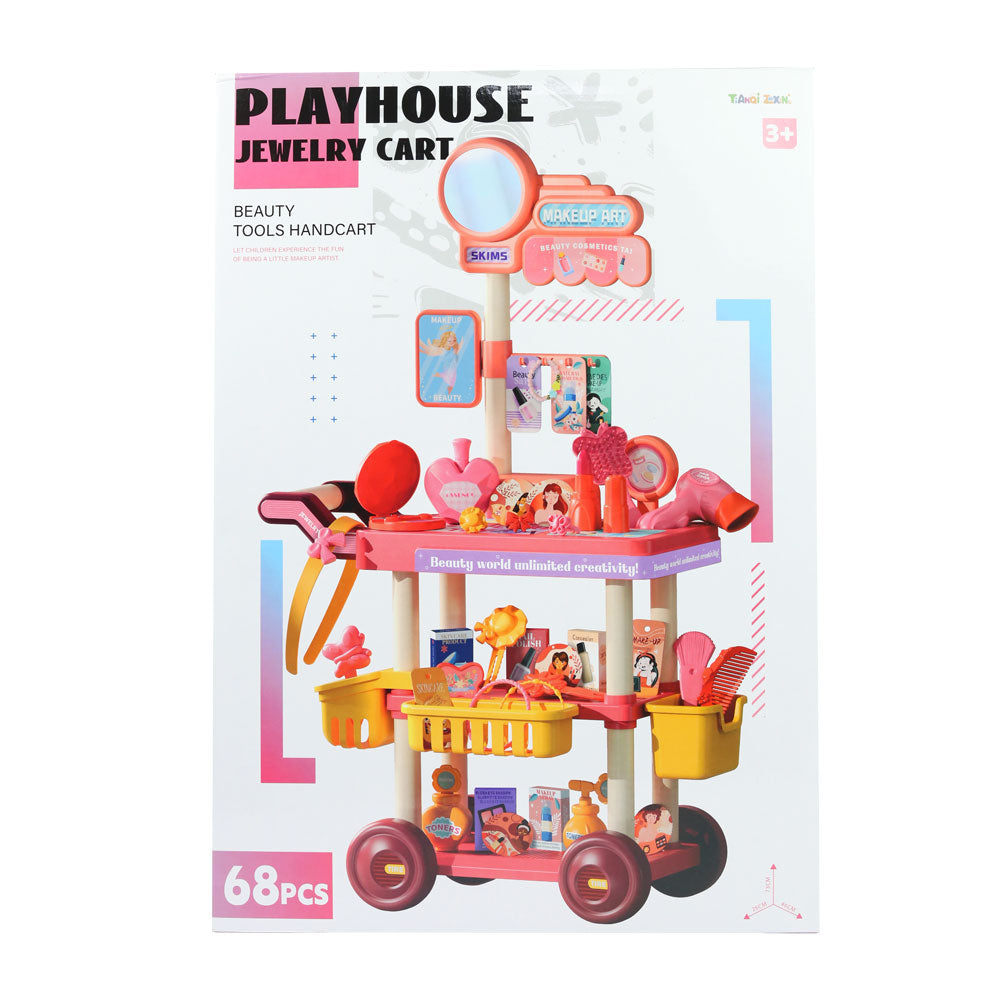Coiffeuse Jouet Fille 68PCS avec Chariot – Kit Maquillage & Princesse