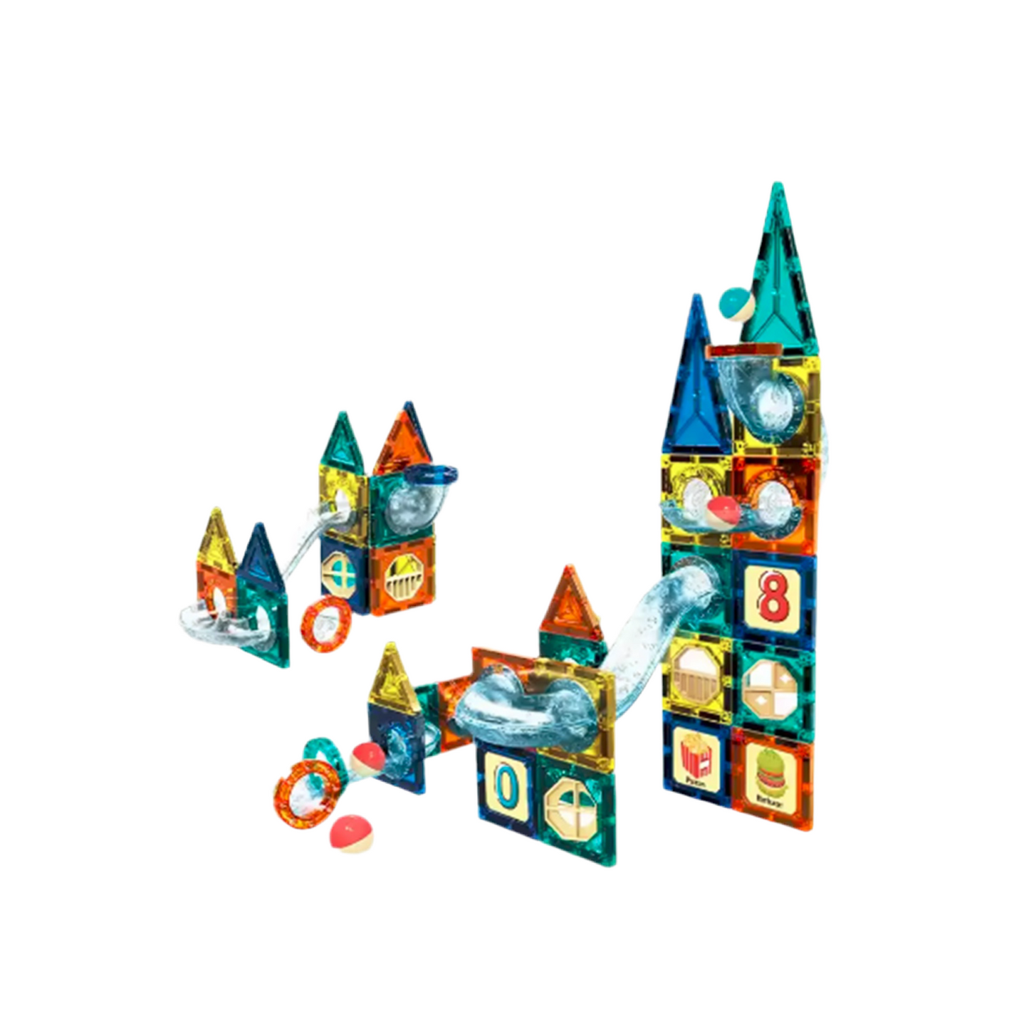 Ensemble de construction magnétiques - 97 pièces - Multicolore