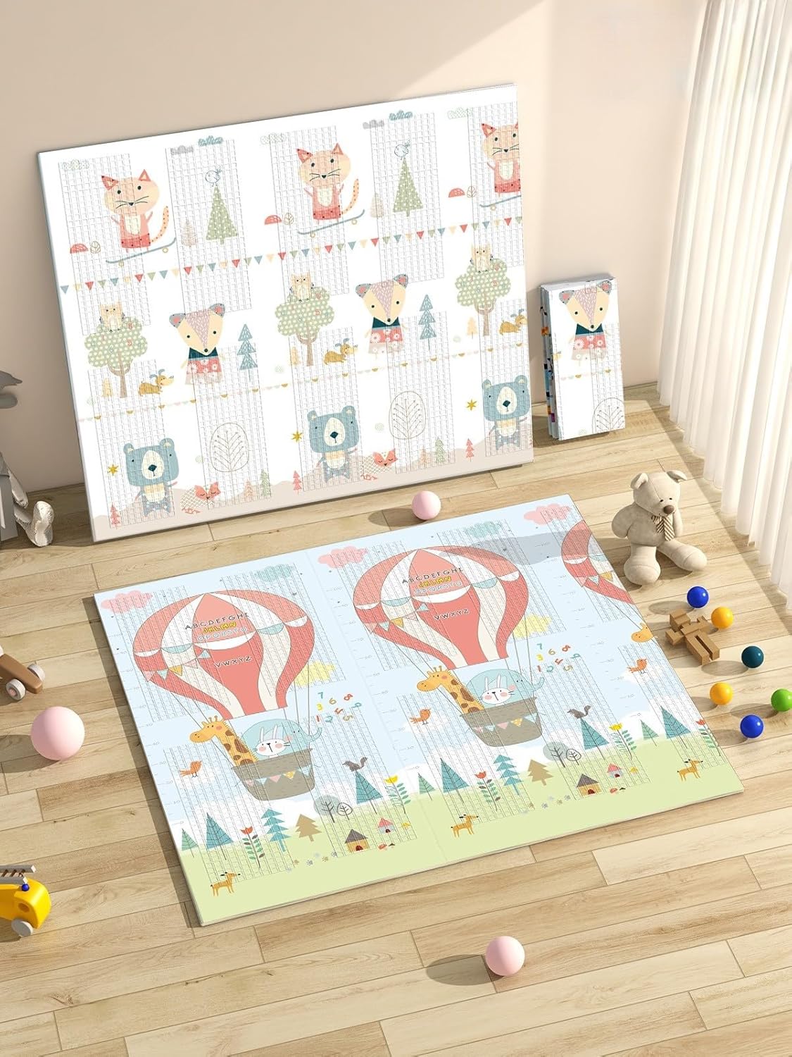 Tapis de jeu double face pour bébé (180 x 200 cm) - MS