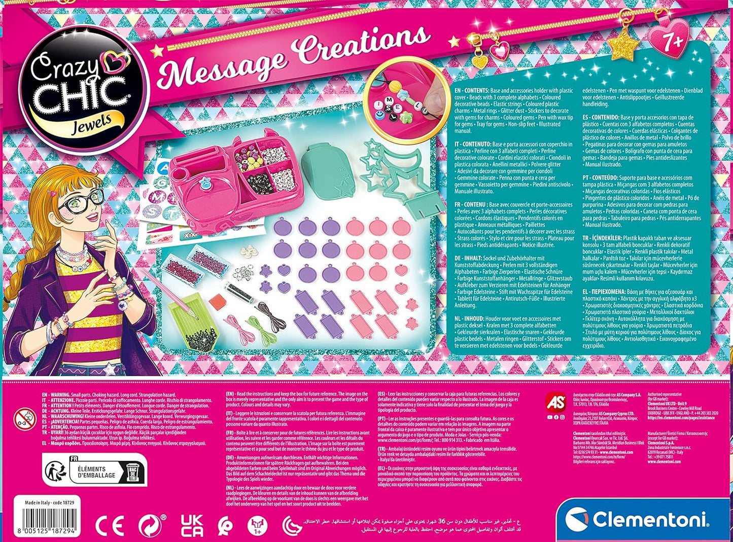 Crazy Chic : Coffret créatif Bracelets multicolores - Clementoni