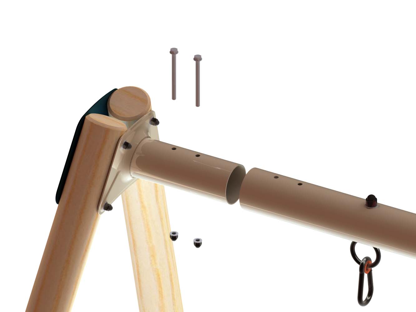 Balançoire double Techwood Harmonie DOUBLO + 1 siège bébé