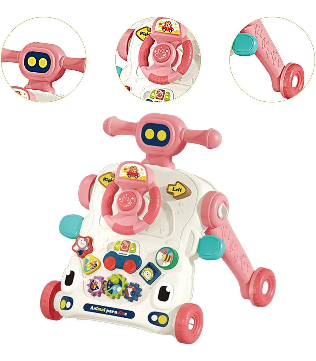 Trotteur Multifonction 6 en 1 pour Bébé Rose - Huanger