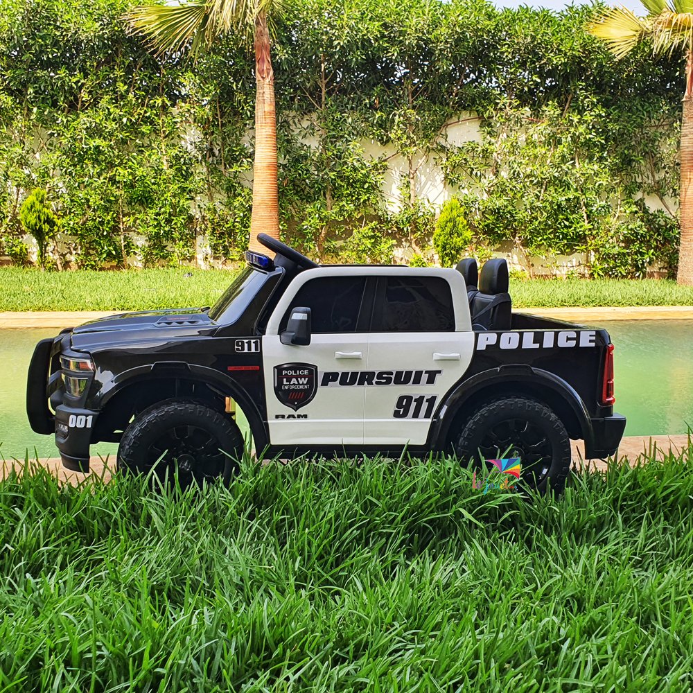 Style Dodge Ram Police – Voiture Électrique 2 Places 12V pour Enfants