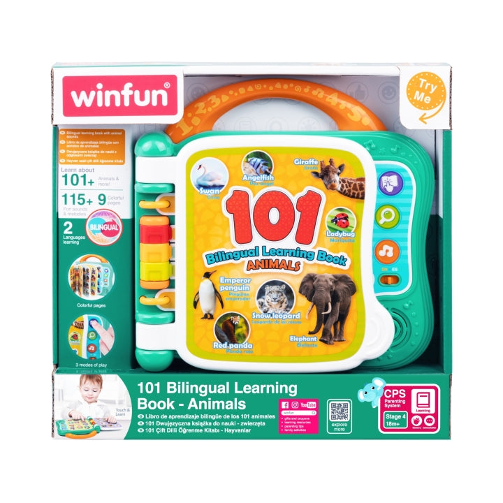 Livre d'apprentissage bilingue 101 (Animaux) - Winfun
