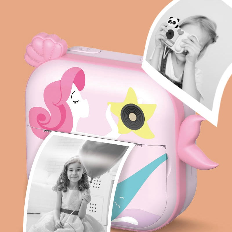 Appareil Photo pour Enfants avec Impression Instantanée (Stickers + Feutres)