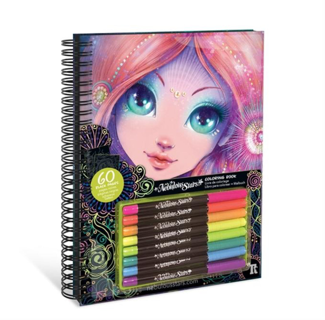Livre de Coloriage (Black Pages) Coloria - Nebulous Stars