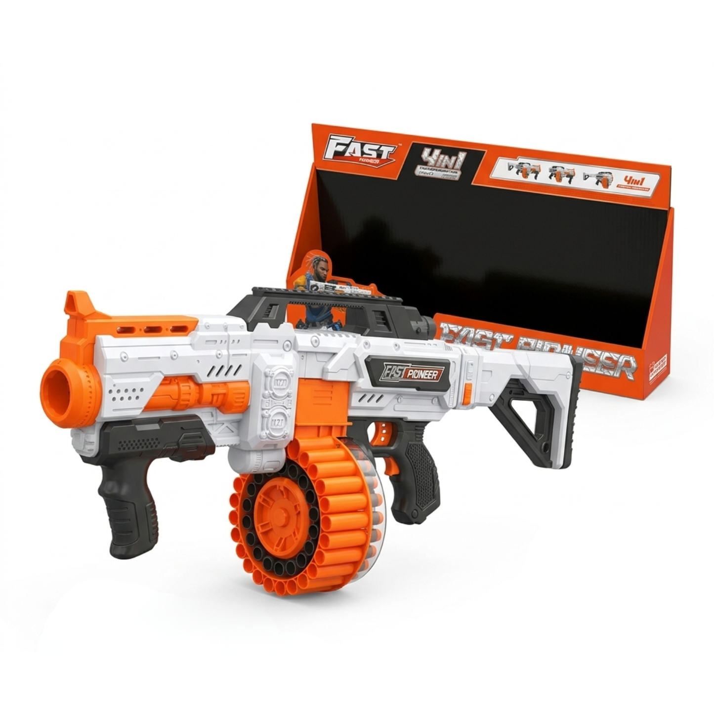 Blaster "Fast Pioneer 4-en-1" – Polyvalence et Grande Capacité
