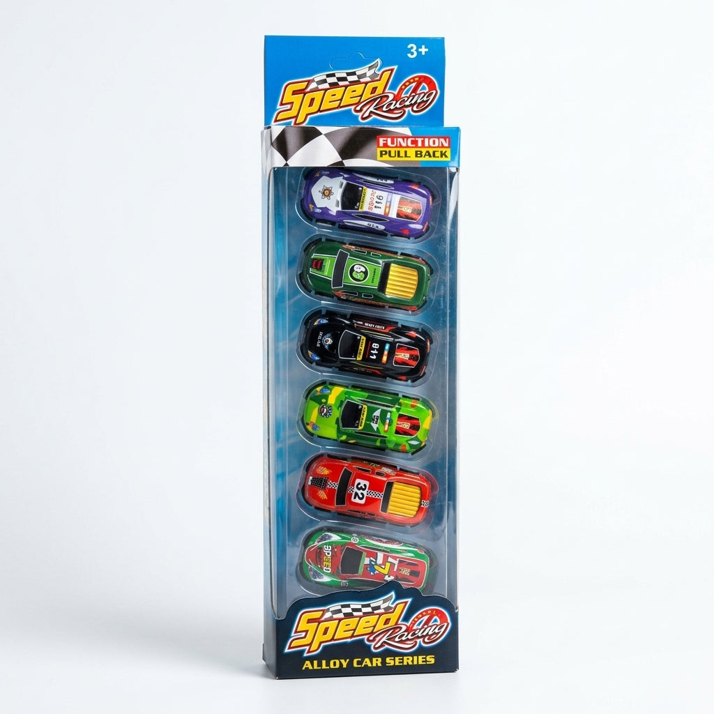 Coffret de 6 Voitures de Course en Alliage – Speed Alloy Car Series