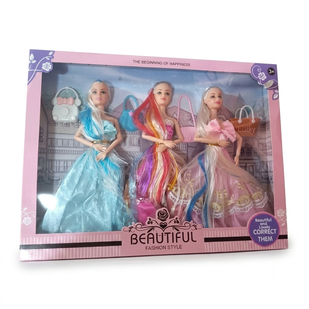 Coffret Trio de Poupées "Beautiful Fashion Style"