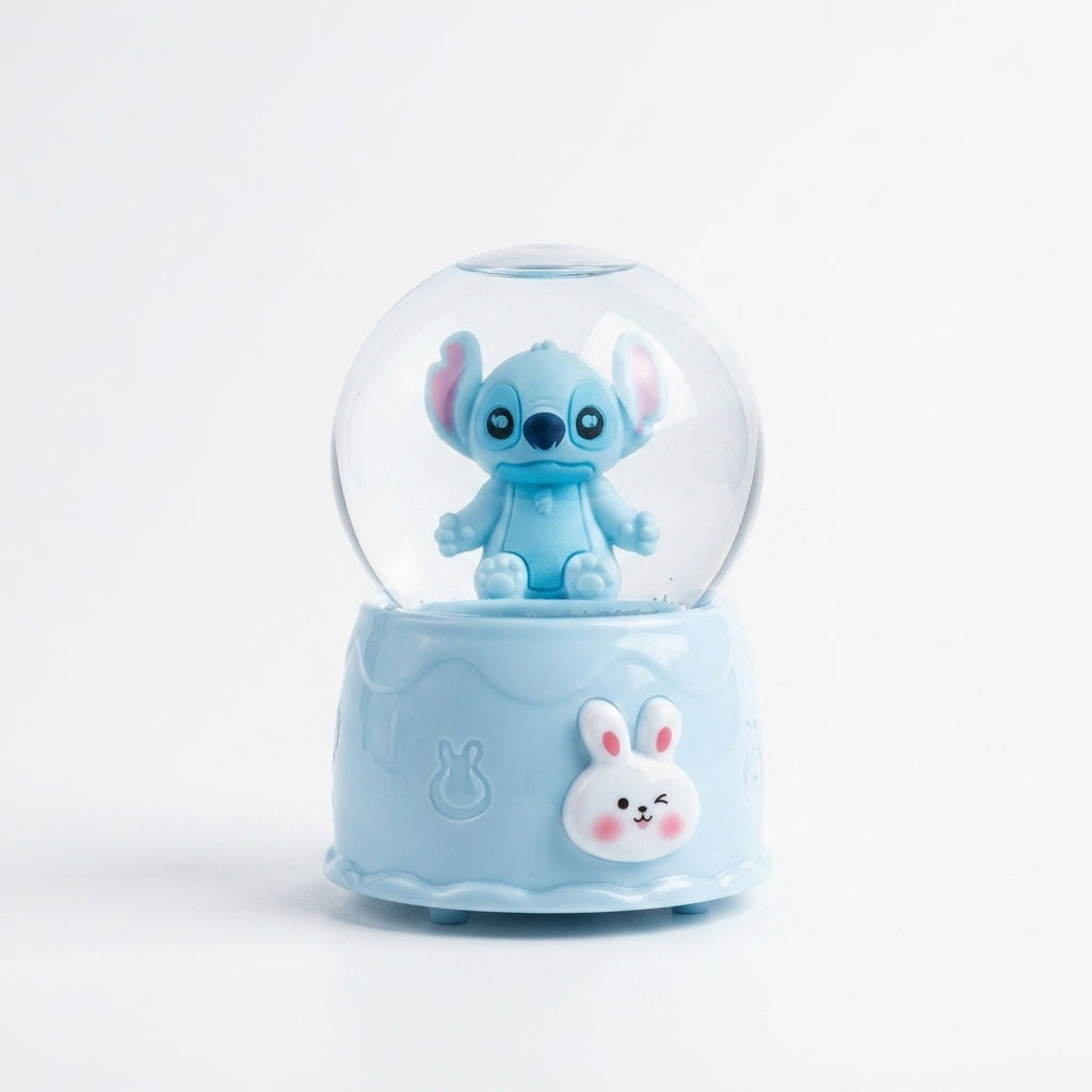 Boule à Neige Musicale Stitch Bleue