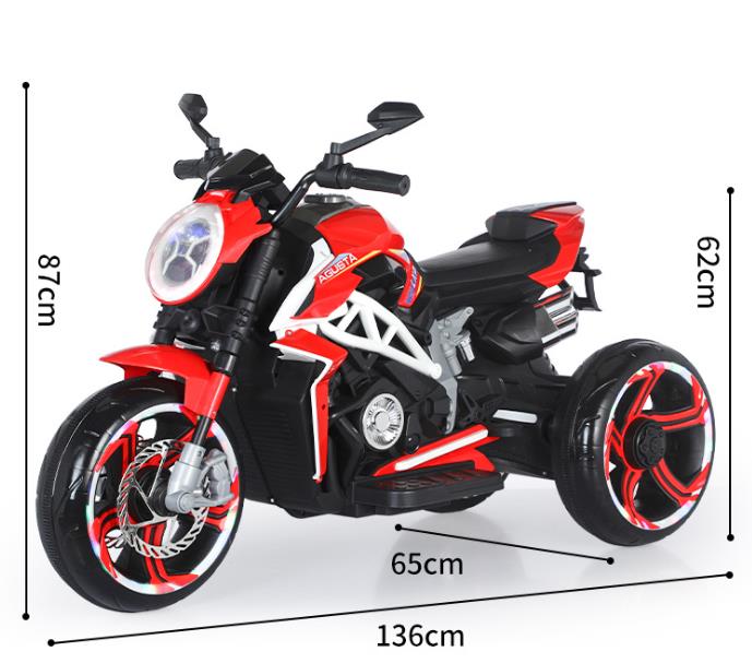 Moto électrique à 3 roues pour enfant – Avec lumières, sons & Bluetooth