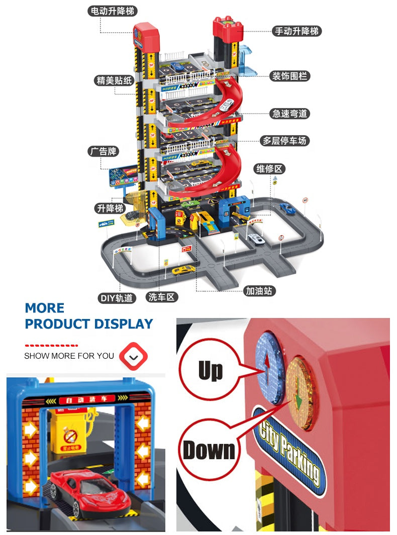 Train de Construction – Circuit Voitures de Course à Fente Électrique