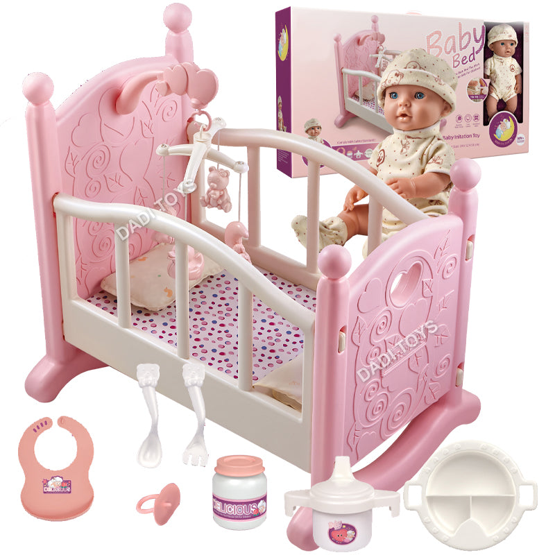 Berceau de poupée Baby Bed avec carrousel rotatif