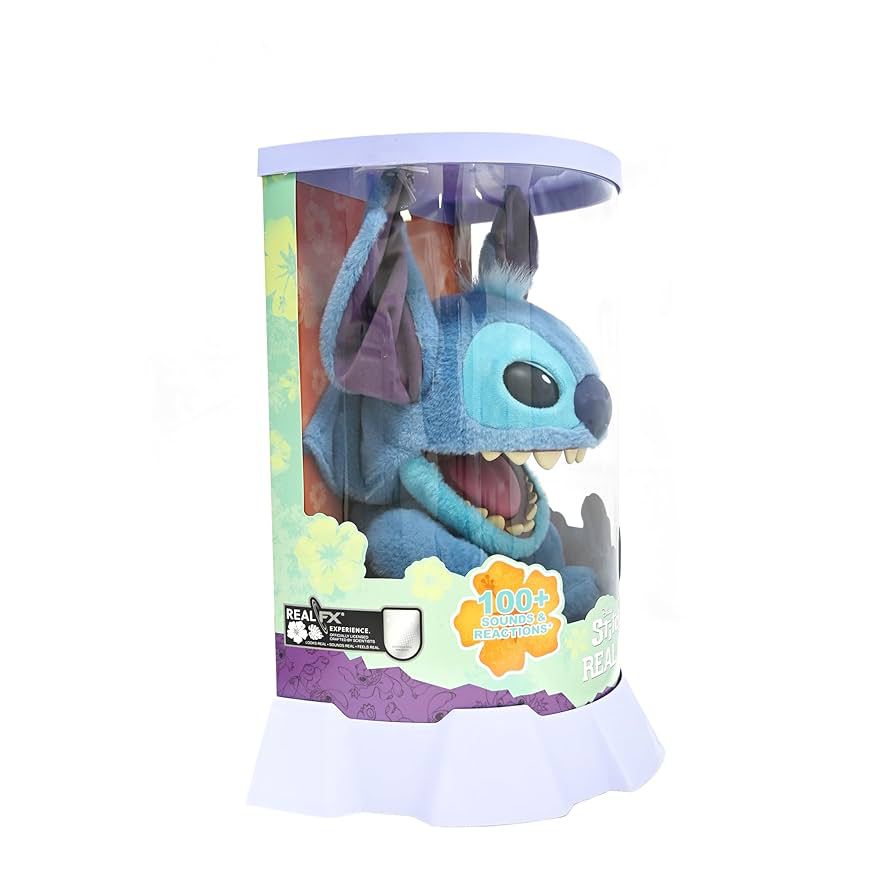 Real FX Disney Stitch – Peluche Animatronique 1ʳᵉ Édition (46 cm) – 100+ Actions & Sons, Ultra Réaliste, Certificat Inclus