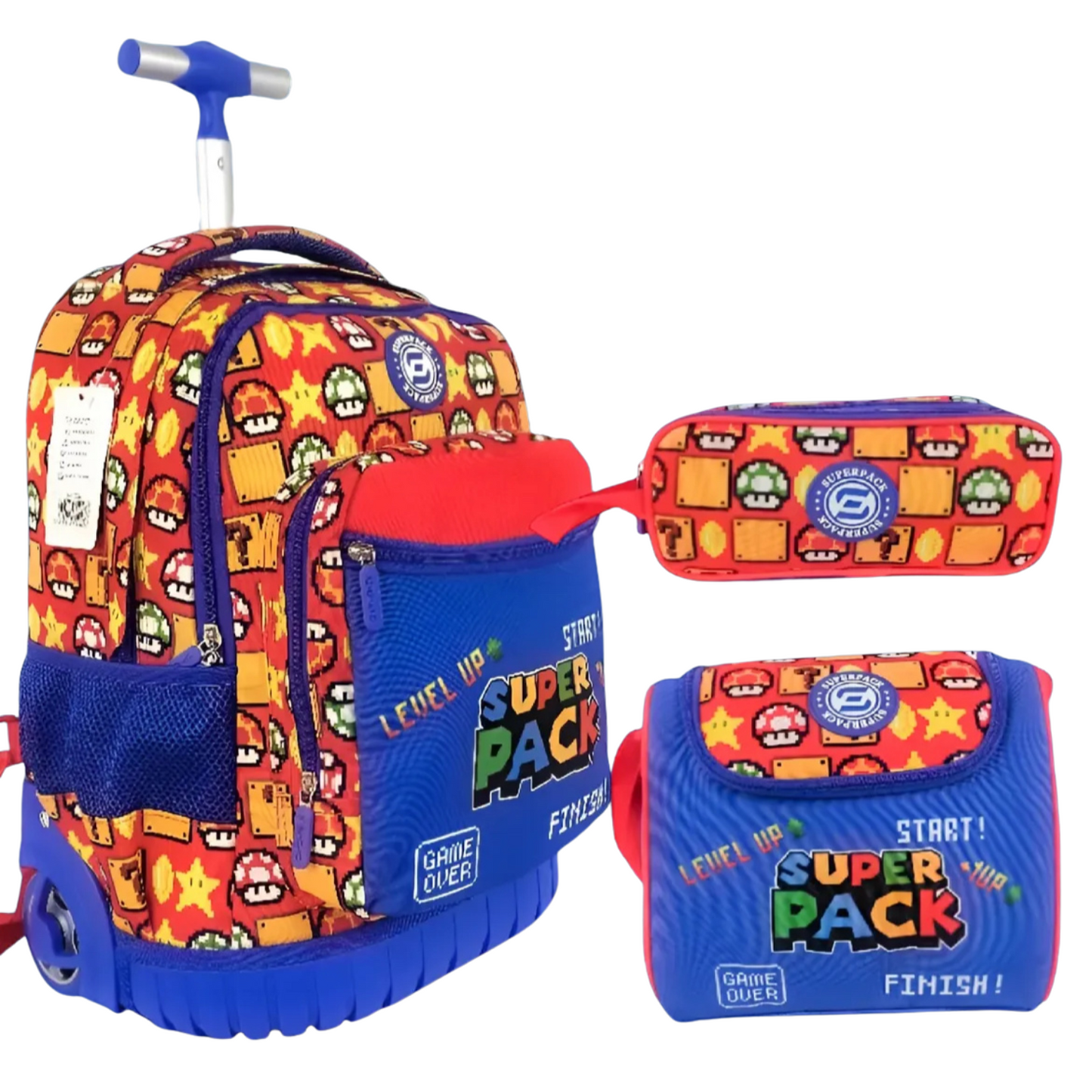 Cartable Trolley Super Mario - 3 Pièces