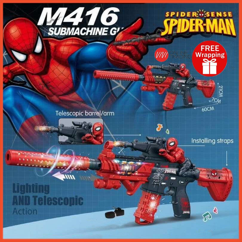 Pistolet Mitrailleur Électronique Spider-Man avec Lumières & Sons