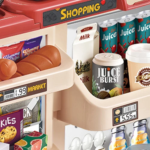Supermarché Jouet avec Caisse et Chariot – 48 Pièces