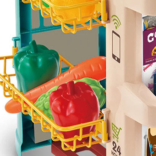 Supermarché Jouet avec Caisse et Chariot – 48 Pièces