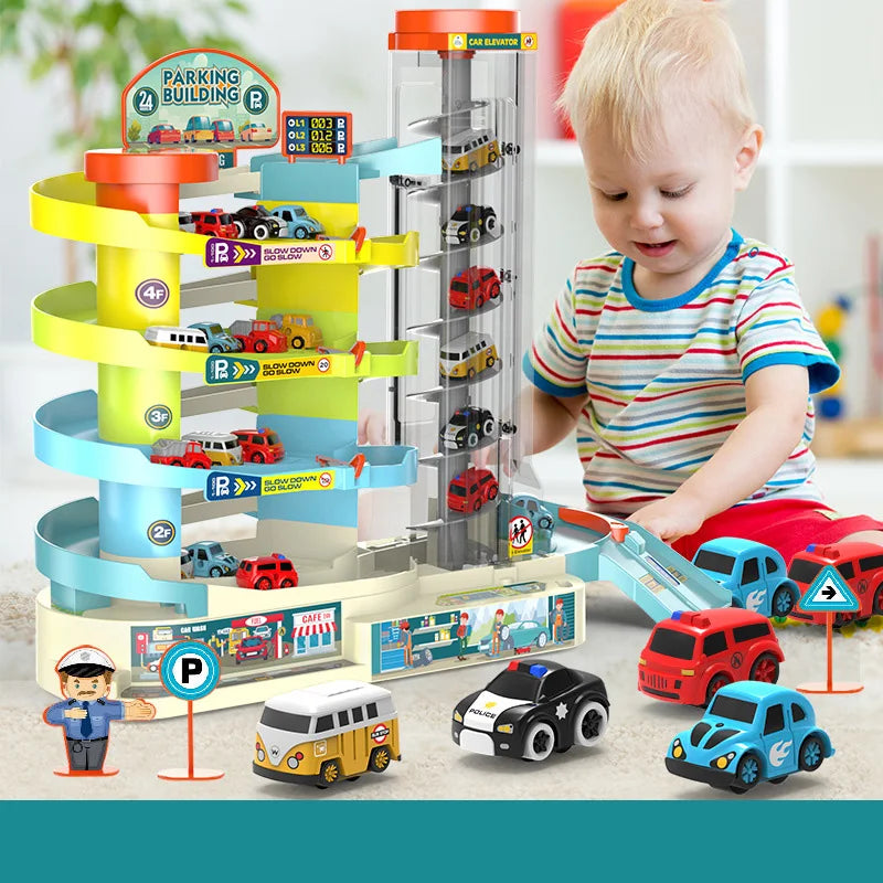 Parking à étages 5 Niveaux – Ascenseur hélicoïdal + 6 Voitures (24 places)