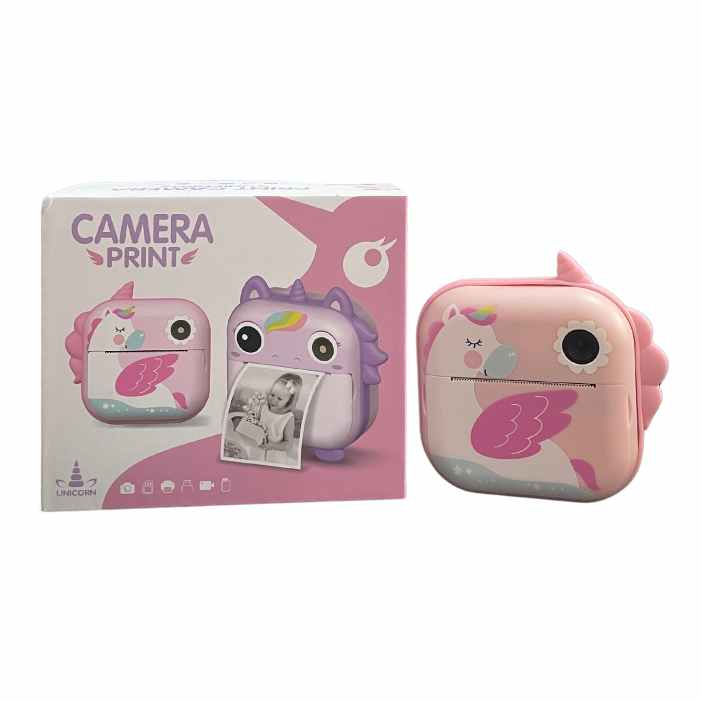 Appareil Photo pour Enfants avec Impression Instantanée (Stickers + Feutres)