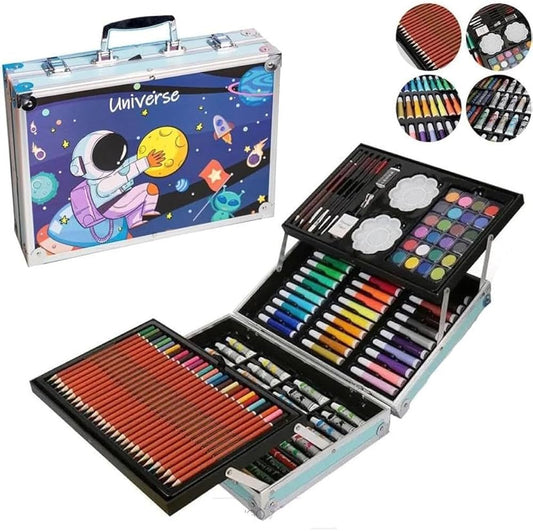 Mallette de Dessin 145 pièces pour enfants – Thème Licorne / Astronaute